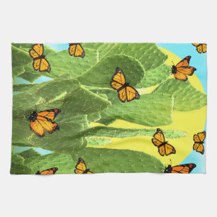 Linge De Cuisine Cactus et papillons fantaisistes