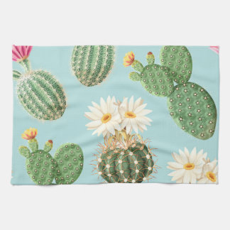 Linge De Cuisine Cactus, fleurs roses : décor clair