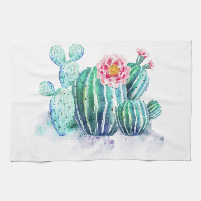 Linge De Cuisine Cactus peint (Horizontal)