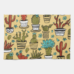 Linge De Cuisine Cactus Succulent : Esquisse tirée à la main