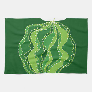 Linge De Cuisine Cactus vert : motif abstrait naturel.