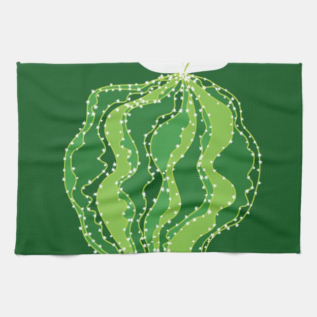 Linge De Cuisine Cactus vert : motif abstrait naturel. (Horizontal)
