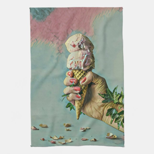 Linge De Cuisine Cadeau amoureux de crème glacée (Vertical)