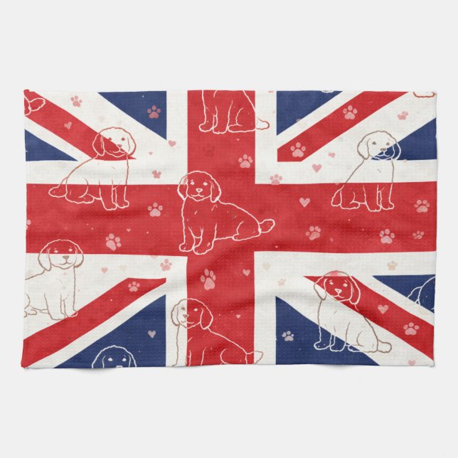 Linge De Cuisine Cadeau Cockapoo Royaume-Uni | Chien Union Jack  (Horizontal)
