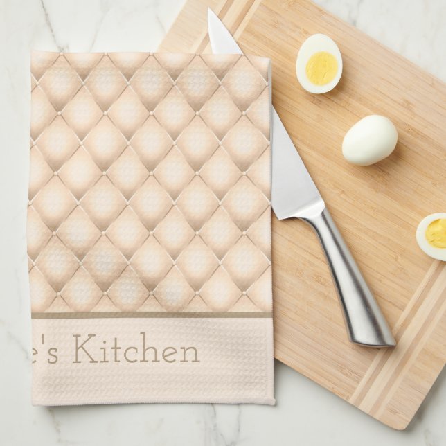 Linge De Cuisine Cadeau de Champagne avec Initiales de Nom Brodé  (Quart Plié)