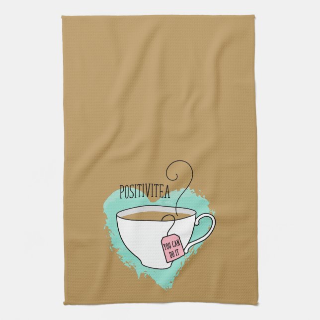 Linge De Cuisine Cadeau de Cute Positivitea pour Amateur de Thé (Vertical)
