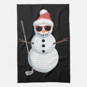 Linge De Cuisine Cadeau de golfeur de Noël boule de golf bonhomme d