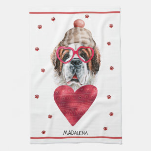 Linge De Cuisine Cadeau de la Saint-Valentin amateur de chiens Sain