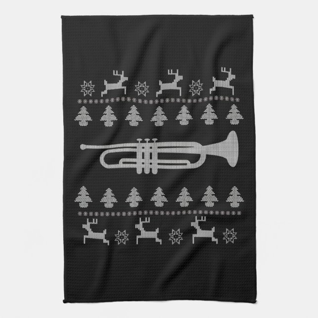Linge De Cuisine Cadeau de la trompette de Noël (Vertical)