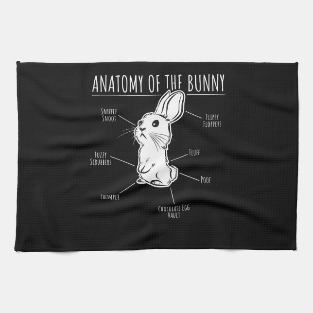 Linge De Cuisine Cadeau de lapin|Anatomie Du Lapin Cute Rabbit Amou (Horizontal)