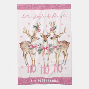 Linge De Cuisine Cadeau de nom personnalisé de renne Jingle Mingle