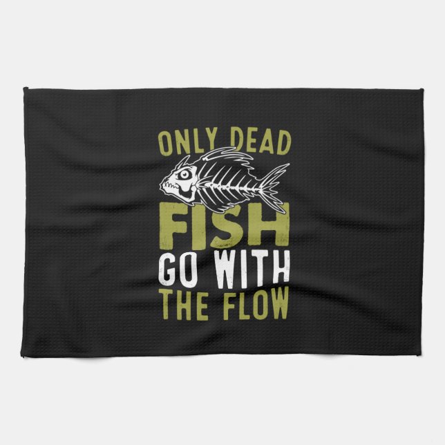 Linge De Cuisine Cadeau de pêcheur Poisson Suivez Le Courant (Horizontal)