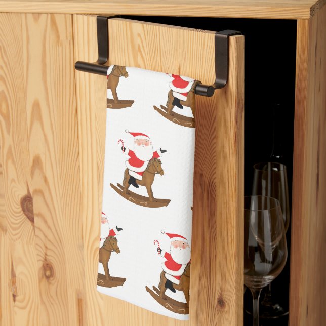 Linge De Cuisine Cadeau de vacances de Noël équestre (Pliage en tiers)