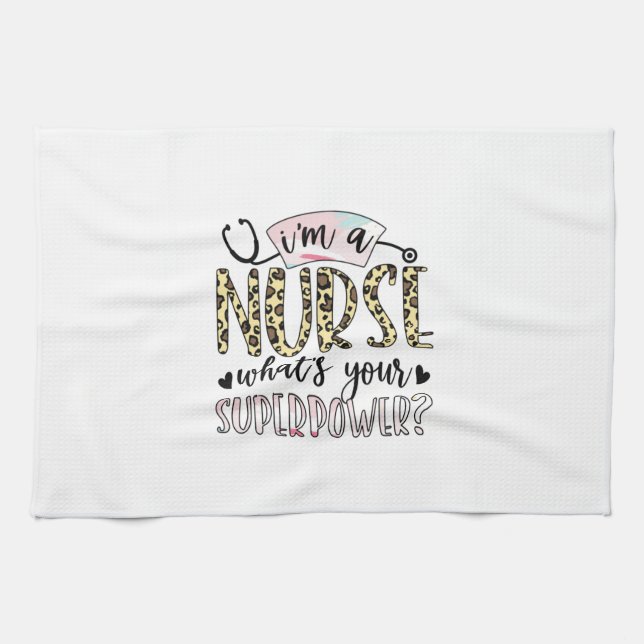 Linge De Cuisine Cadeau infirmière | Fière superinfirmière (Horizontal)