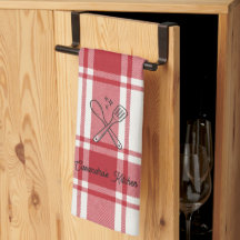 Cadeau personnalisé à carreaux rouges et blancs