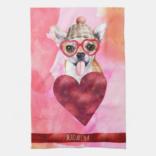 Linge De Cuisine Cadeau personnalisé de la Saint-Valentin rose pour