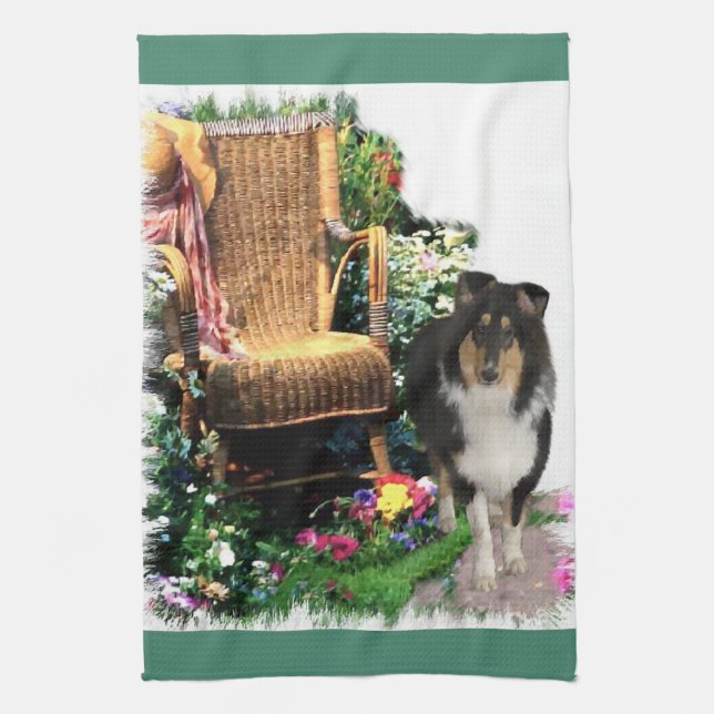 Linge De Cuisine Cadeaux d'art Tri Color Rough Collie (Vertical)
