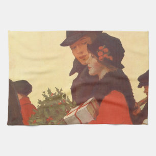 Linge De Cuisine Cadeaux de Noël vintage, d'amour et de romance