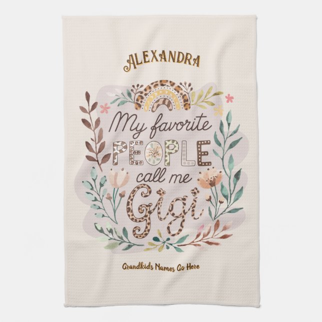 Linge De Cuisine ❤️ Cadeaux GIGI personnalisés Ajouter des noms de  (Vertical)