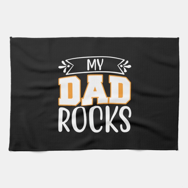 Linge De Cuisine Cadeaux papa | Mon père Rocks (Horizontal)