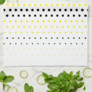 Linge De Cuisine Cadmium Yellow and Black Polka Dot