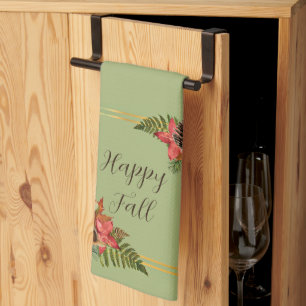Linge De Cuisine Cadre de nature automnale avec texte personnalisab