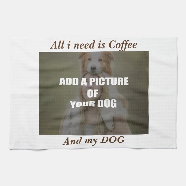 Linge De Cuisine Café et mon Oreiller de chien (Horizontal)