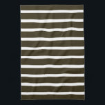 Linge De Cuisine Café Mocha Neutral Stripes<br><div class="desc">Motifs à bandes horizontales dans une palette de couleurs chaudes et neutres.</div>
