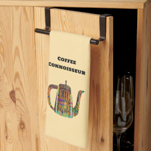 Linge De Cuisine Cafetière Fleurie pour Connaisseur de Café