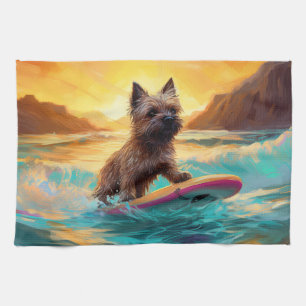 Linge De Cuisine Cairn Terrier Plage Surf Peinture