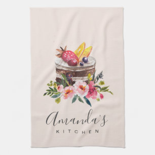 LINGE DE CUISINE CAKE FLORALE DE FRUITS BLEUS PATISSERIE CUPCAKE CH