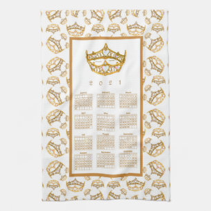 Linge De Cuisine Calendrier 2021 Queen Hearts Gold Crown Tiara Bord