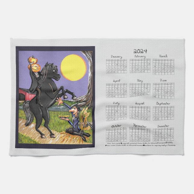 Linge De Cuisine Calendrier 2024 Sleepy Hollow Horseman Ichabod Gre (Horizontal)