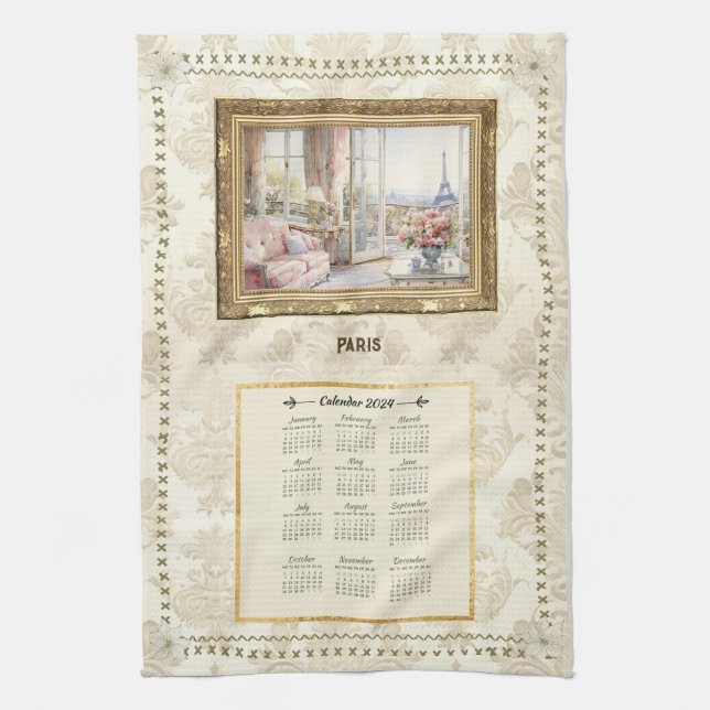 Linge De Cuisine Calendrier 2024 Towel Paris Voir le message person (Vertical)