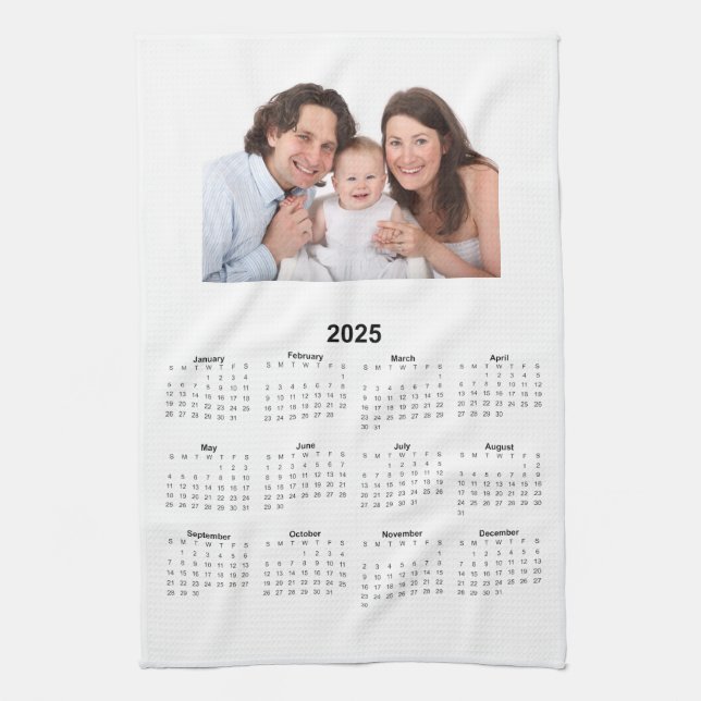 Linge De Cuisine Calendrier 2025 avec photo personnalisée (Vertical)