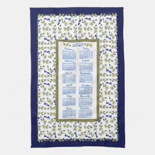 Linge De Cuisine Calendrier 2025 Bleu Feuille Bleu Bleu Bleu Bleu T