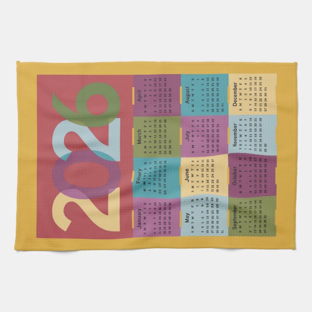 Linge De Cuisine Calendrier 2026 (Horizontal)