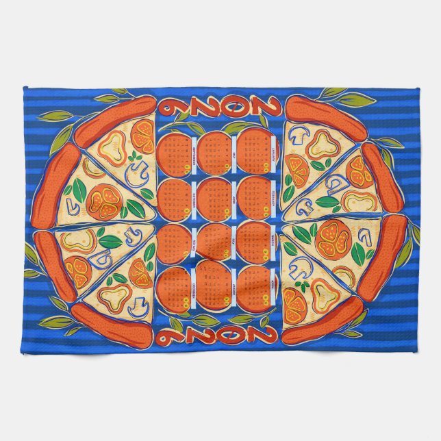 Linge De Cuisine Calendrier 2026 - Calendrier Pizza (Horizontal)