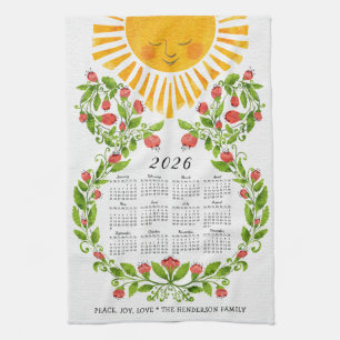 Linge De Cuisine Calendrier 2026 Cute Floral