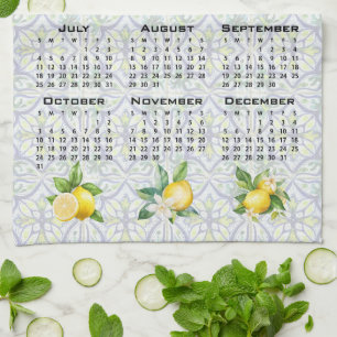 Linge De Cuisine Calendrier 2027 Citrons Carreaux Italiens Méditerr