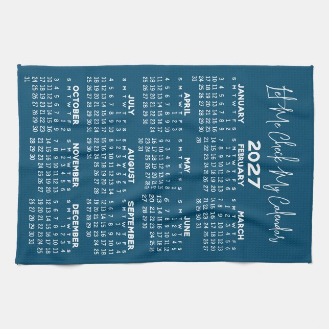 Linge De Cuisine Calendrier annuel - Laissez-moi vérifier mon (Horizontal)