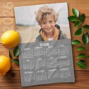Linge De Cuisine Calendrier avec photo - Vue année - Gris