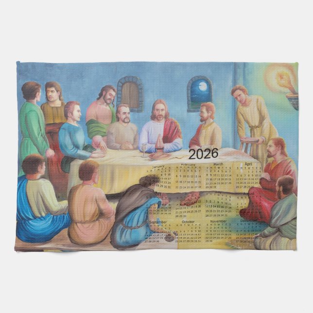 Linge De Cuisine Calendrier de la Cène 2026 (Horizontal)