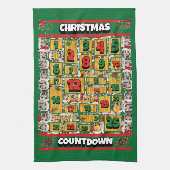 Linge De Cuisine Calendrier de l'Avent de Noël à compte à rebours W (Vertical)