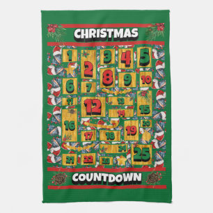 Linge De Cuisine Calendrier de l'Avent de Noël du chien Doberman