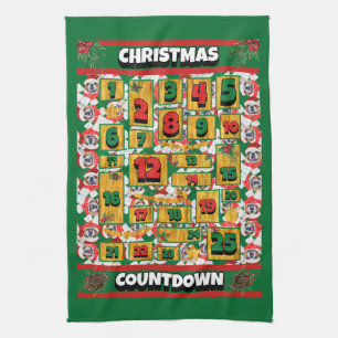 Linge De Cuisine Calendrier de l'Avent de Noël du compte à rebours