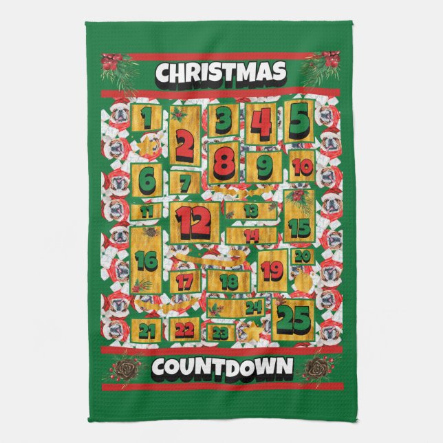 Linge De Cuisine Calendrier de l'Avent de Noël du compte à rebours  (Vertical)