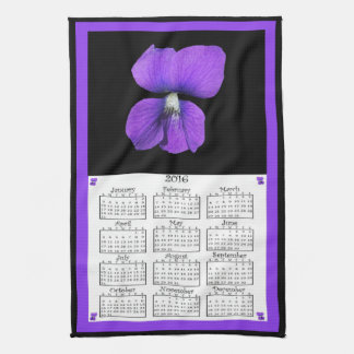 Linge De Cuisine Calendrier de tissu de 2016 violettes