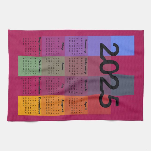 Linge De Cuisine Calendrier géométrique moderne 2025 (Horizontal)