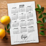 Linge De Cuisine Calendrier - logo, promotion d'entreprise<br><div class="desc">Un logo pour ce calendrier — avec place pour ajouter quelques lignes de texte. Un objet amusant pour le Nouvel An à utiliser comme cadeau de société. Ajoutez un logo à cette conception. Un article très utile dans la cuisine. Cette serviette montre une vue de l'année entière de toutes les...</div>